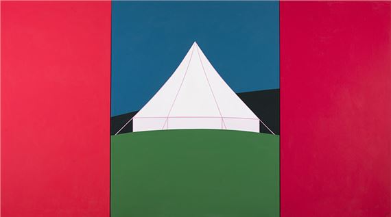 The Canvas House (triptych) by Charles Pachter, dated 1988