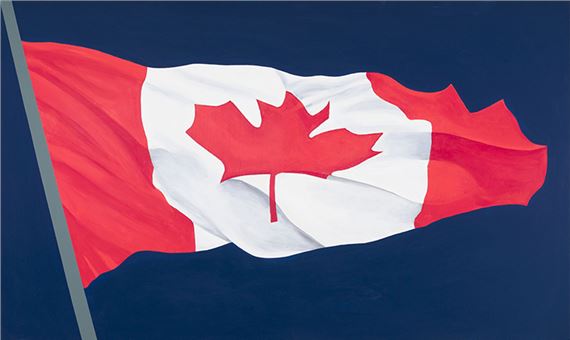 Painted Flag by Charles Pachter, dated 2004