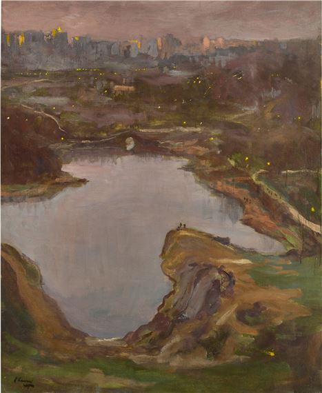 Central Park, New York, Evening by John Lavery, dated 1926