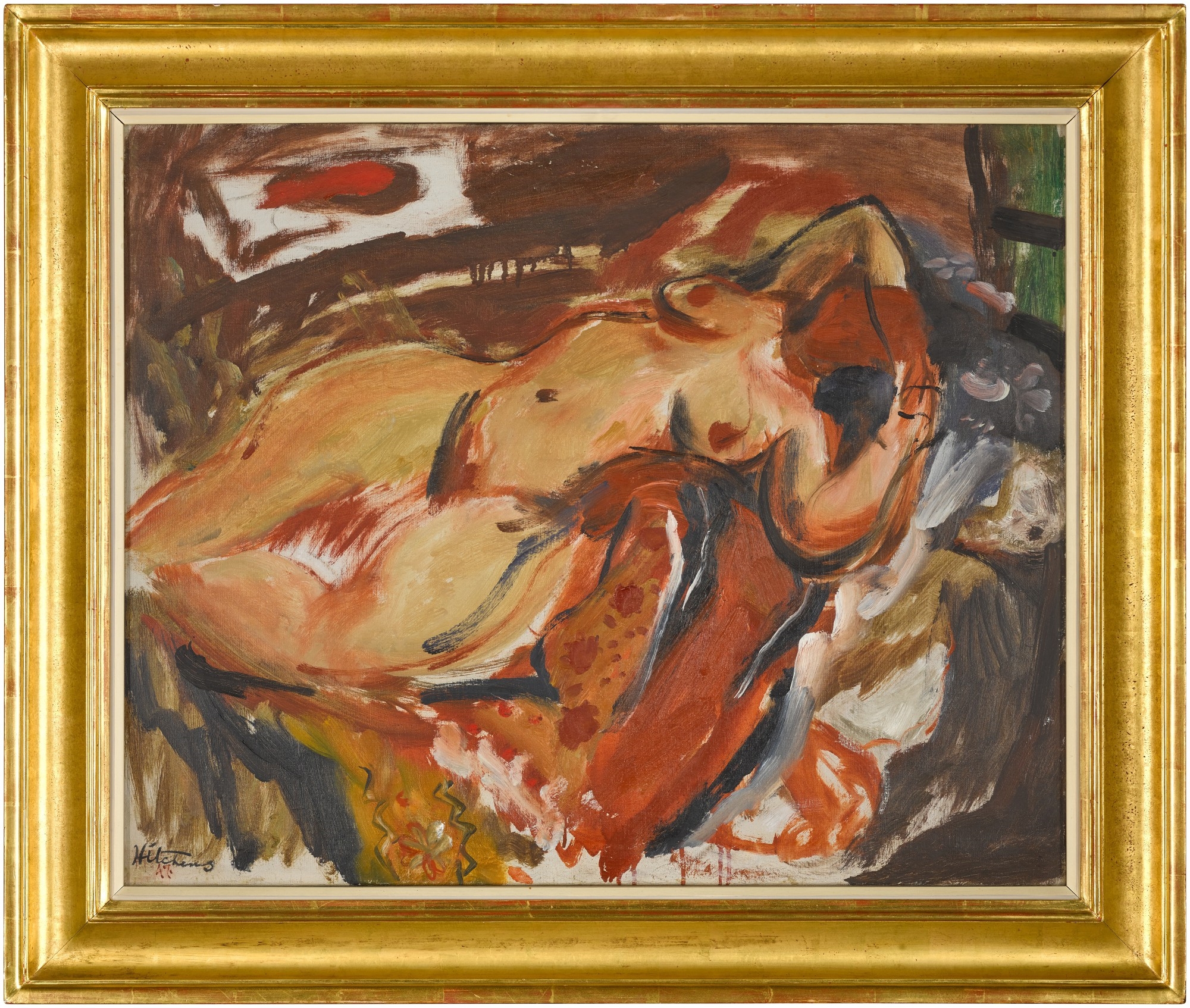 Artwork by Ivon Hitchens, Reclining Figure, Made of oil on canvas