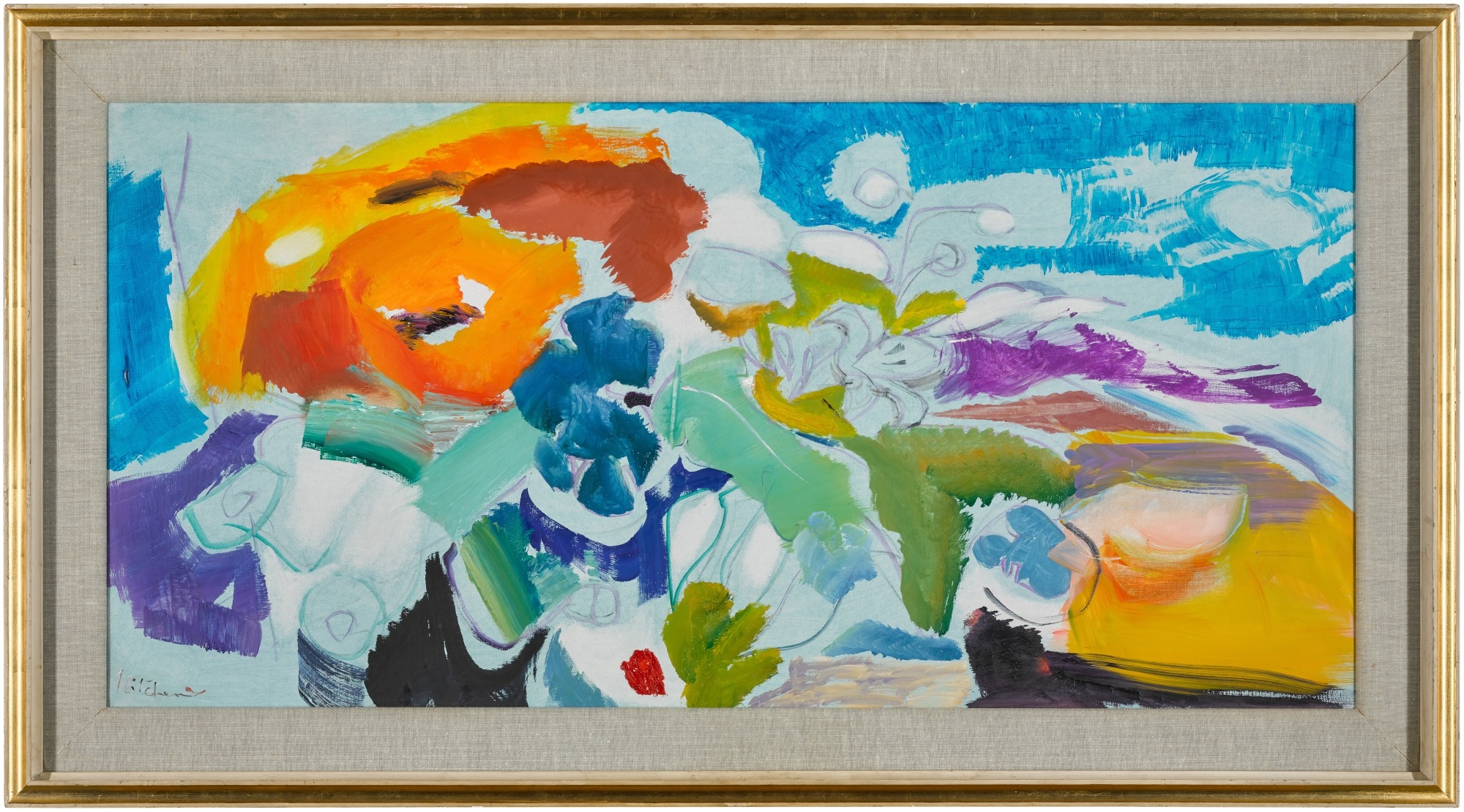 Artwork by Ivon Hitchens, Poppy Against a Blue Sky, Made of oil on canvas