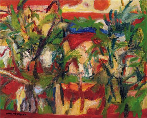 LAND AND GREEN PLANT by Muzi, 2021