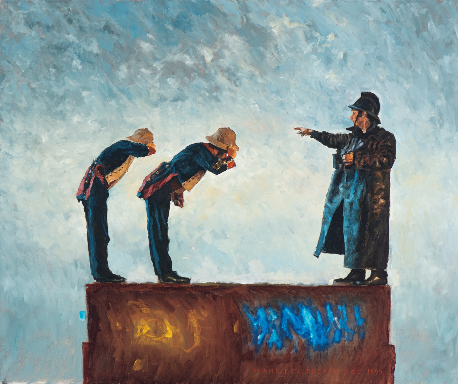 Artwork by Hans Leyerzapf, A Bend of 45º (A Bend of 45º) (1995), Made of Oil on canvas