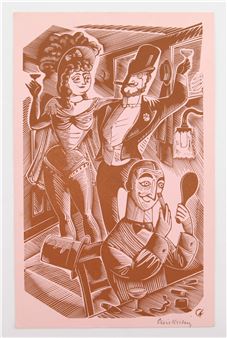 Portrait of three Theatrical Characters in a Dressing Room - Cecil Keeling