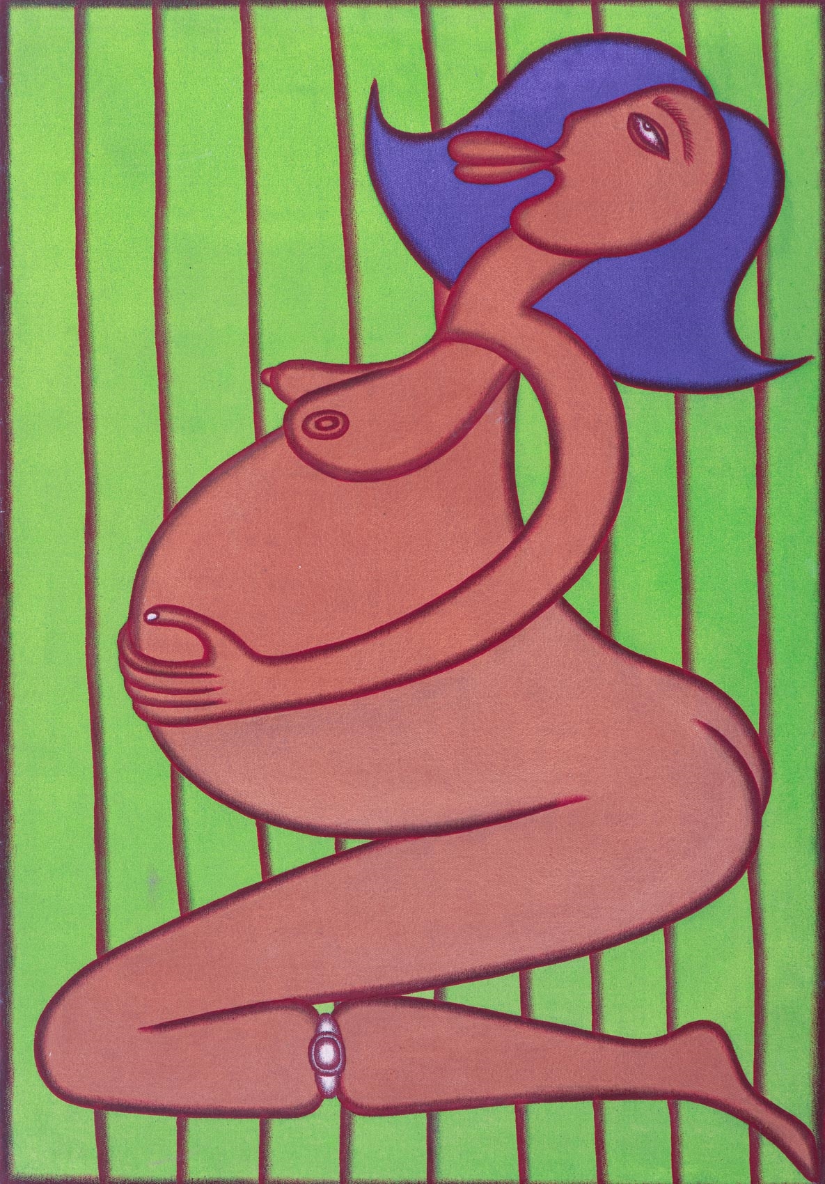 Artwork by Gusti Ayu Kadek Murniasih, Hamil (Pregnant), Made of Acrylic on canvas