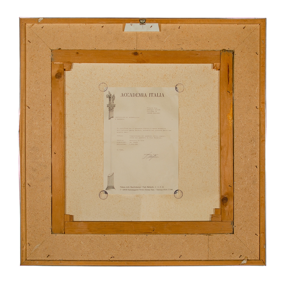 Artwork by Johnny Baldini, SQUARE COMPOSITION OF PIET MONDRIAN, Made of acrylic