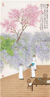 Figures and Flowers - Liu Shuyong