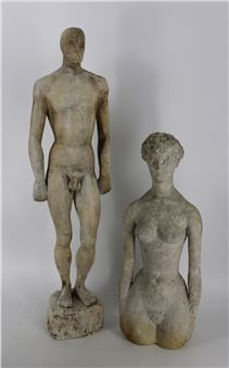 Standing Man and Nude Woman - Sidney Geist