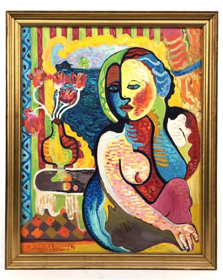 ABSTRACT FEMALE & FLOWERS by Michael Allen Shaw, 1998