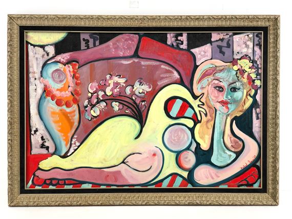 "FEMALE NUDE ON COUCH" by Michael Allen Shaw, 1989