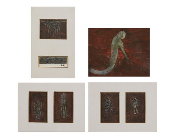 Seven works in four frames