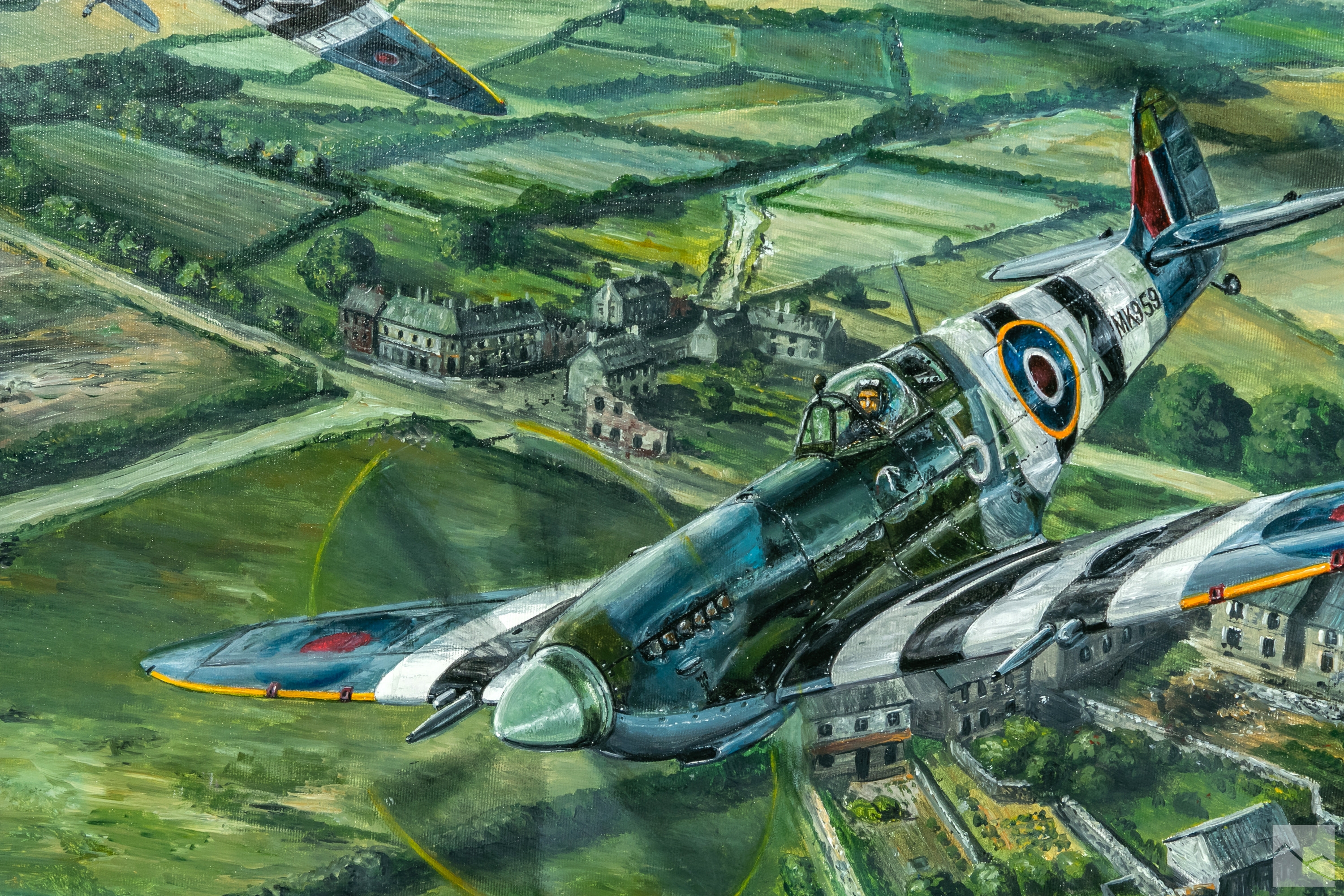 Artwork by Lukasz Kasperczyk, Lukasz Kasperczyk b.1976 WWII Aviation Painting, Made of painting on canvas