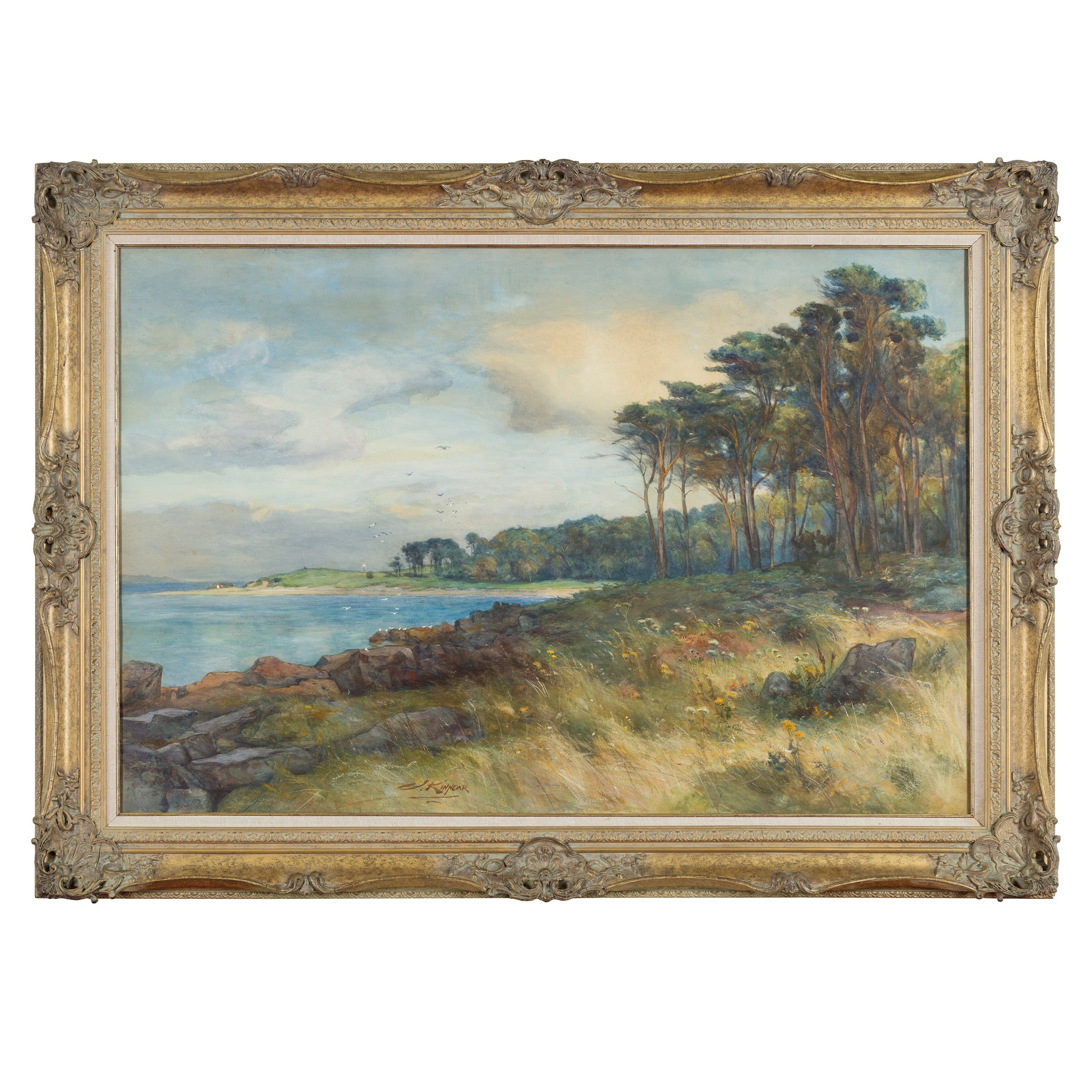 Artwork by James Scott Kinnear, THE HOUND POINT, DALMENY SHORE, Made of Watercolour and body colour