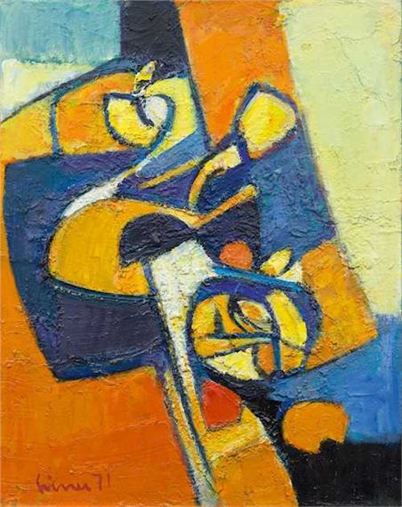 Composition in blue and ochre by Carl Walter Liner, 1971