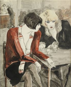 Élégante prenant un verre - Maurice Froment