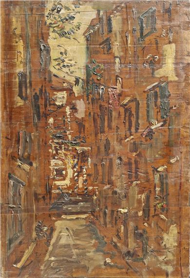 Strada di città. by Filippo de Pisis, 1946