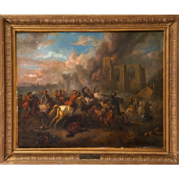 Artwork by Jan van Hutchenburg, Batalla de Belgrado, Made of Oil on canvas