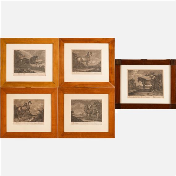 Horses in landscapes by Johann Elias Ridinger