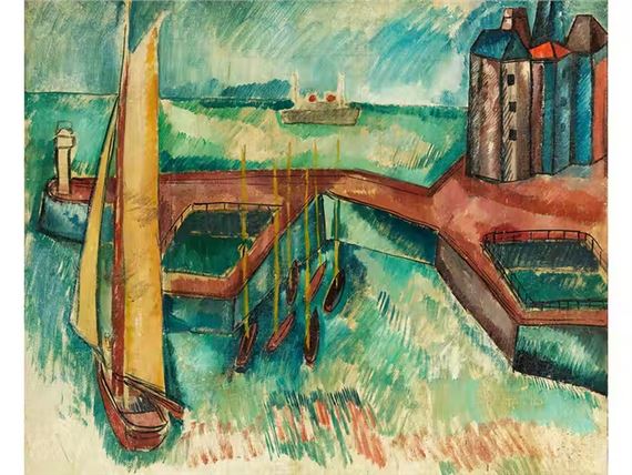 VOILIERS DANS LE PORT DU HAVRE by Jean Dufy, 1907