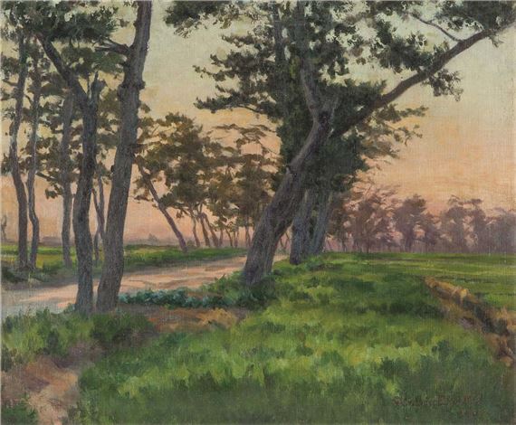 Row of pine trees near Ushidaguchi by Eisaku Wada, 1948