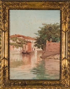 Artwork by Emanuele Brugnoli, Scorcio veneziano, Made of watercolor on paper