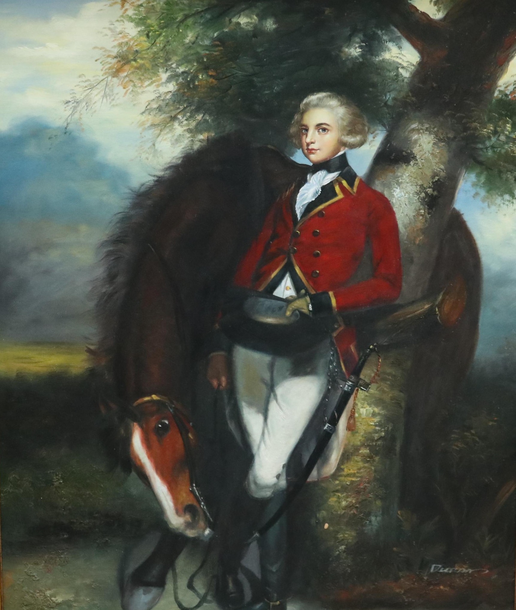 Artwork by Sir Joshua Reynolds, Captain George K.H. Coussmaker, Made of OIL ON BOARD