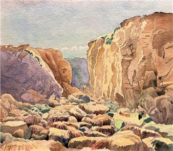 Set of drawings, pencil or watercolor studies - Louis Charles Vaugarni