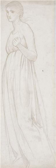 Study of a female figure by Joseph Edward Southall