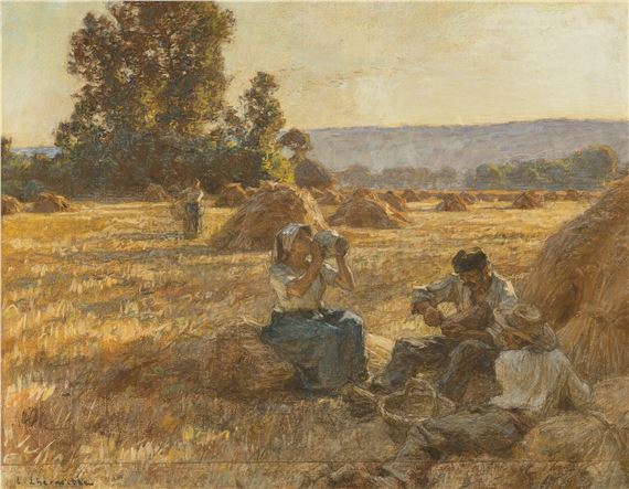 Le Goûter des moissonneurs by Léon-Augustin L'Hermitte, Executed in 1902