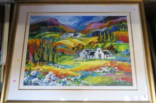 Marlize Le Roux | landscape with buildings | MutualArt