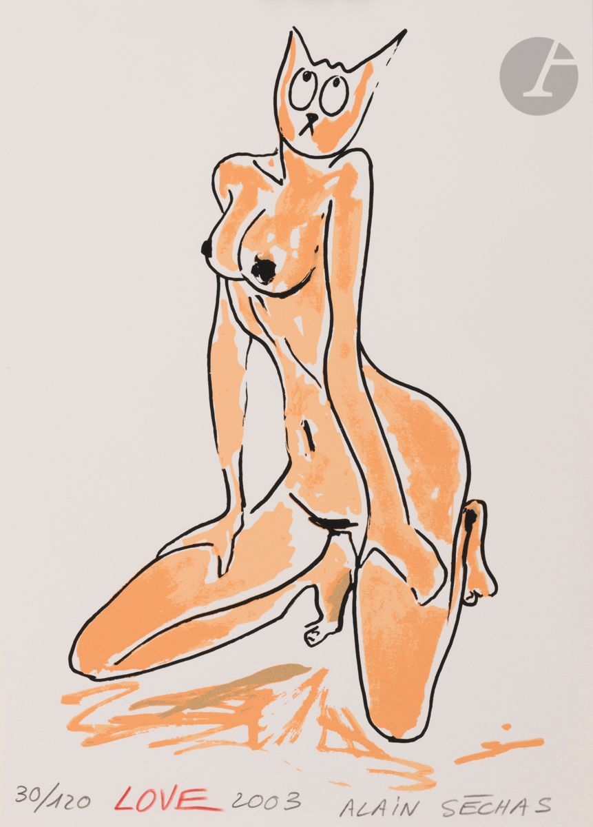 Artwork by Alain Séchas, Nu, Made of Color serigraphy