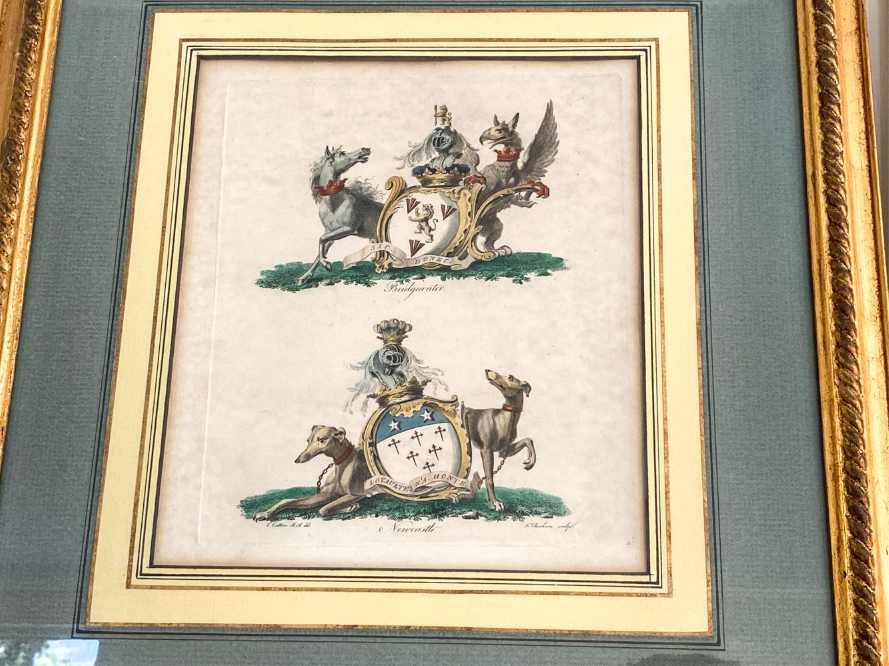 Artwork by Charles Catton the Elder, English Peerage, Made of HAND-COLORED COPPER ENGRAVINGS