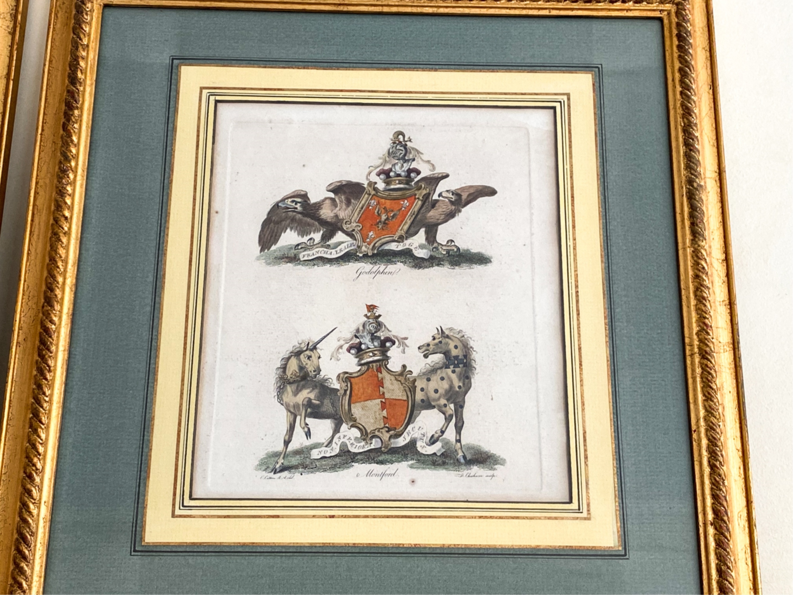 Artwork by Charles Catton the Elder, English Peerage, Made of HAND-COLORED COPPER ENGRAVINGS
