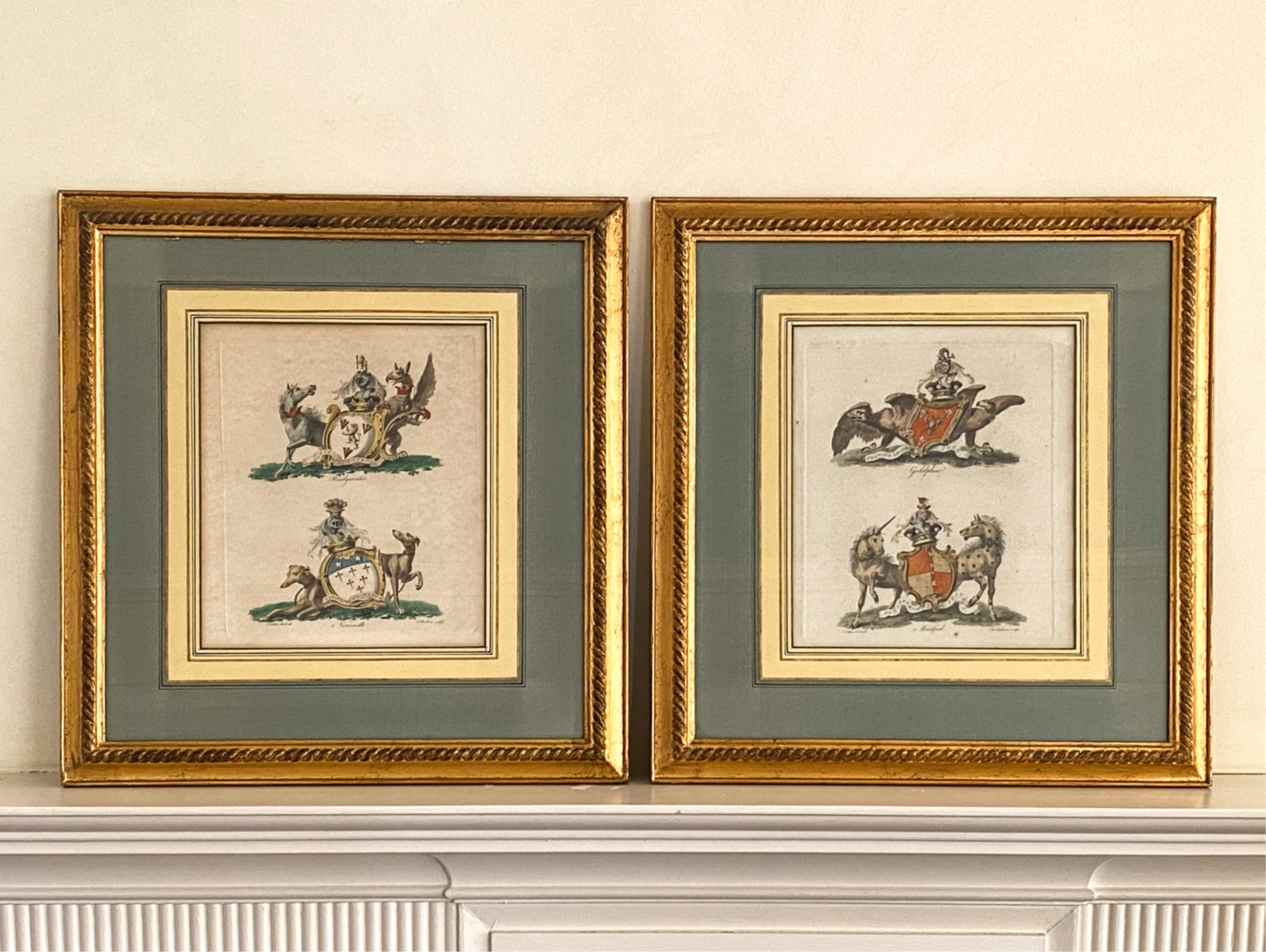 Artwork by Charles Catton the Elder, English Peerage, Made of HAND-COLORED COPPER ENGRAVINGS