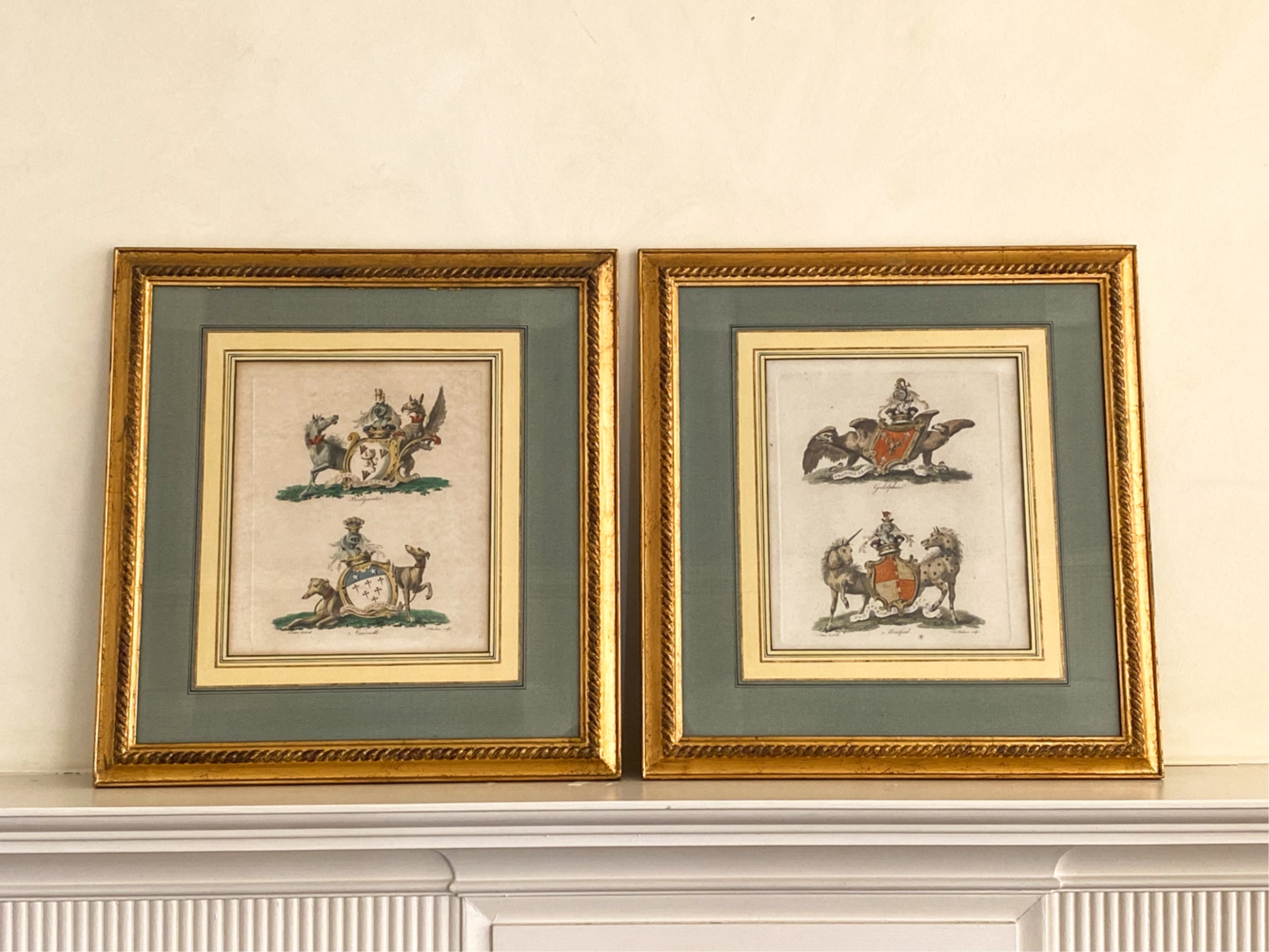 Artwork by Charles Catton the Elder, English Peerage, Made of HAND-COLORED COPPER ENGRAVINGS