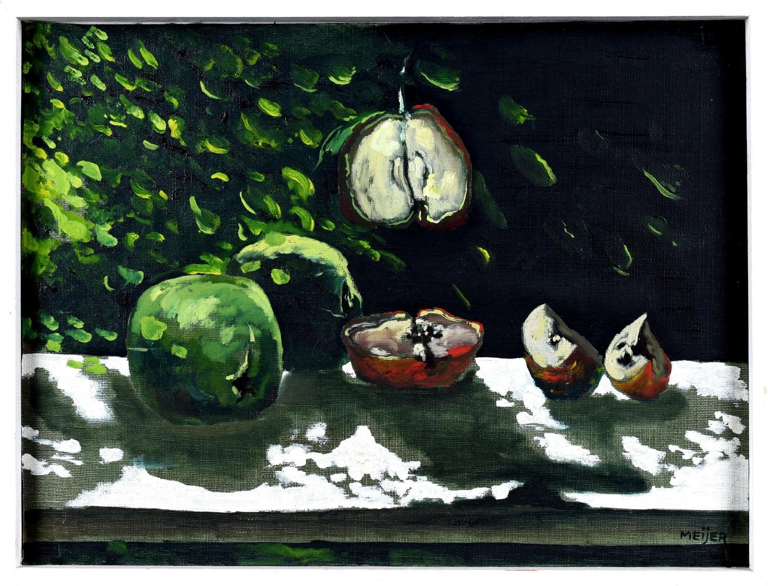 Artwork by Sture Meijer, Still life of apples, Made of Oil on Panel