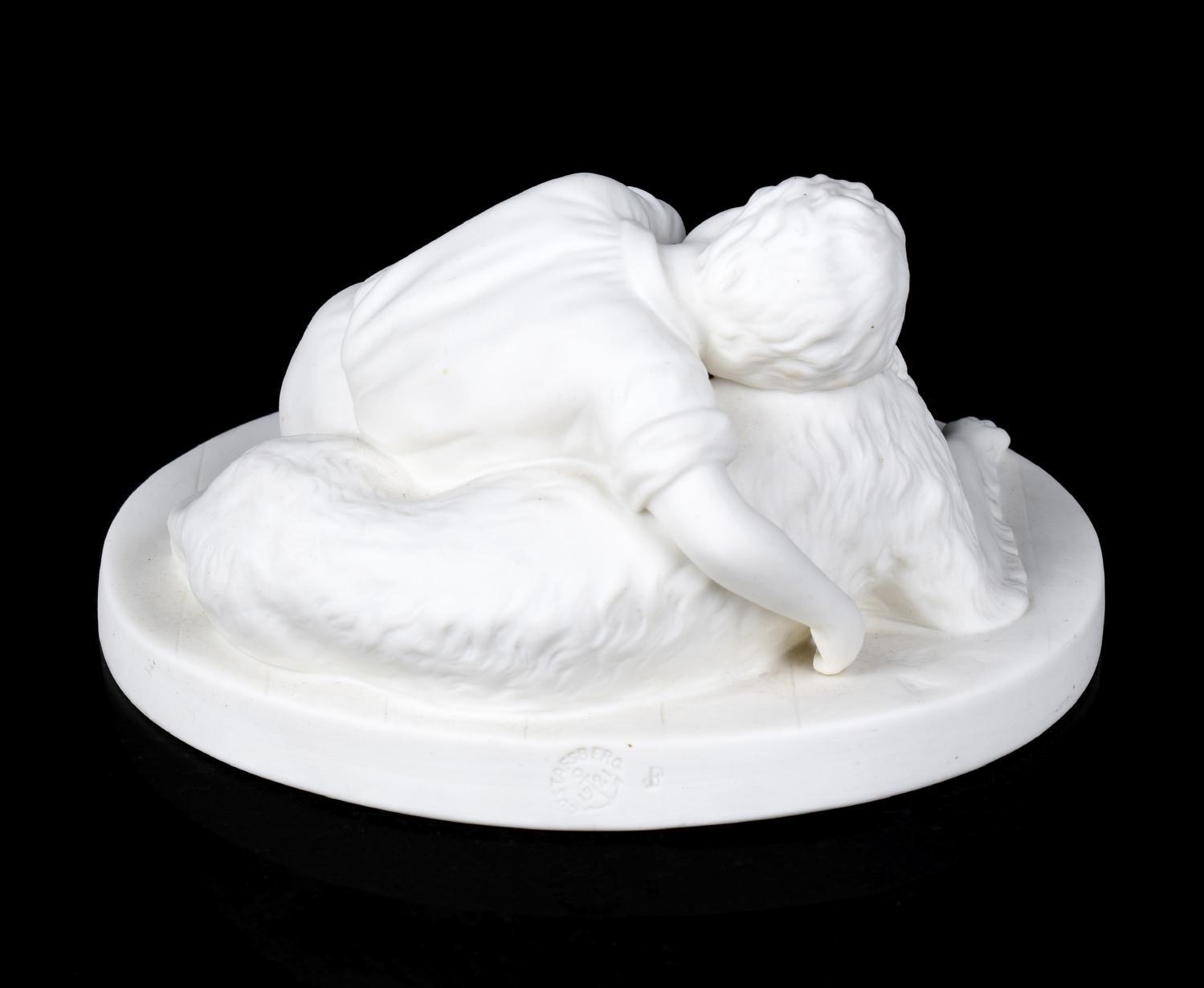 Artwork by Adele Rudenschiöld, Boy with Dog, Made of Parian