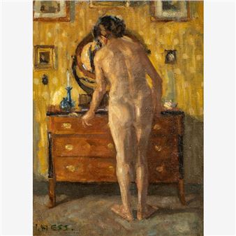 Akt vor Frisierkommode - I. Hess
