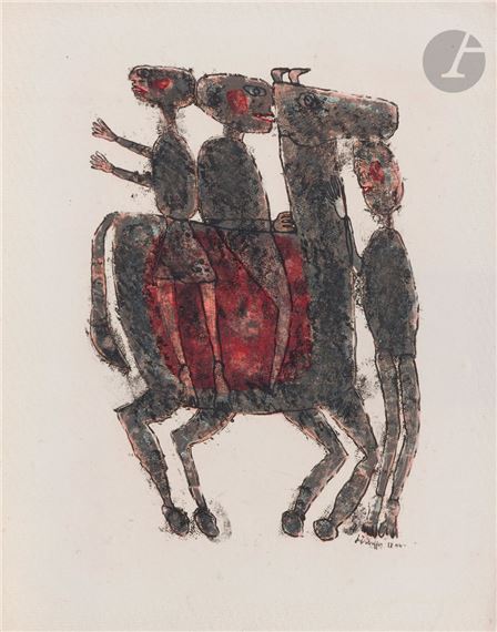 Meeting of 9 pl. (of 34) for F. Ponge, Matière et mémoire, Paris, F. Mourlot by Jean Dubuffet, 1945