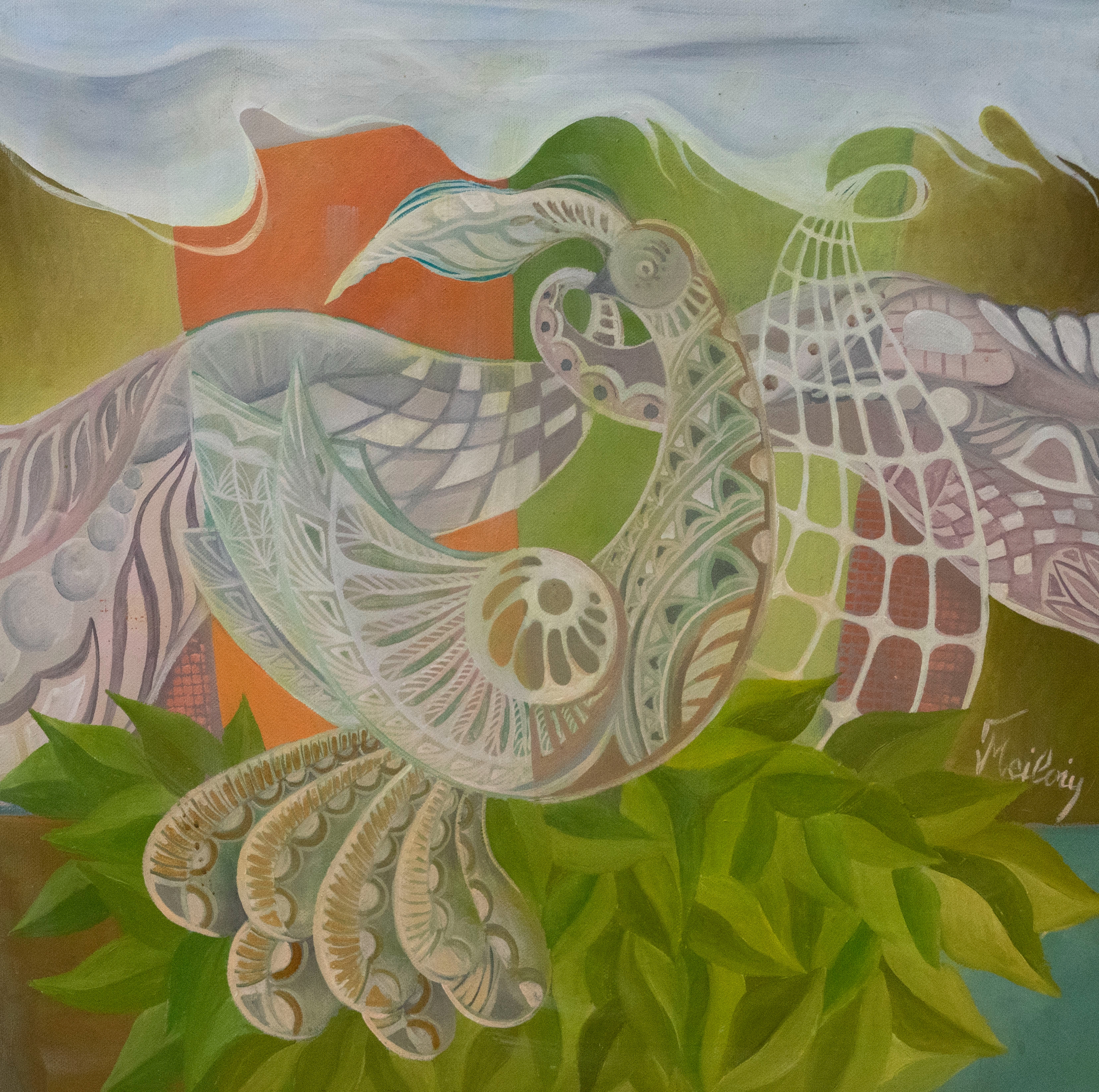 Artwork by Tudor Meiloiu, Immaginary Bird, Made of oil on canvas