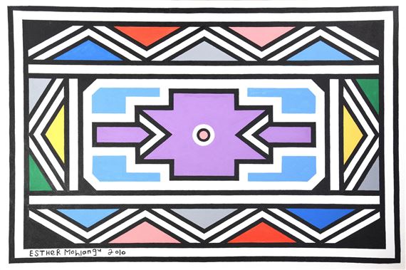 NDEBELE ABSTRACT by Esther Mahlangu, 2010