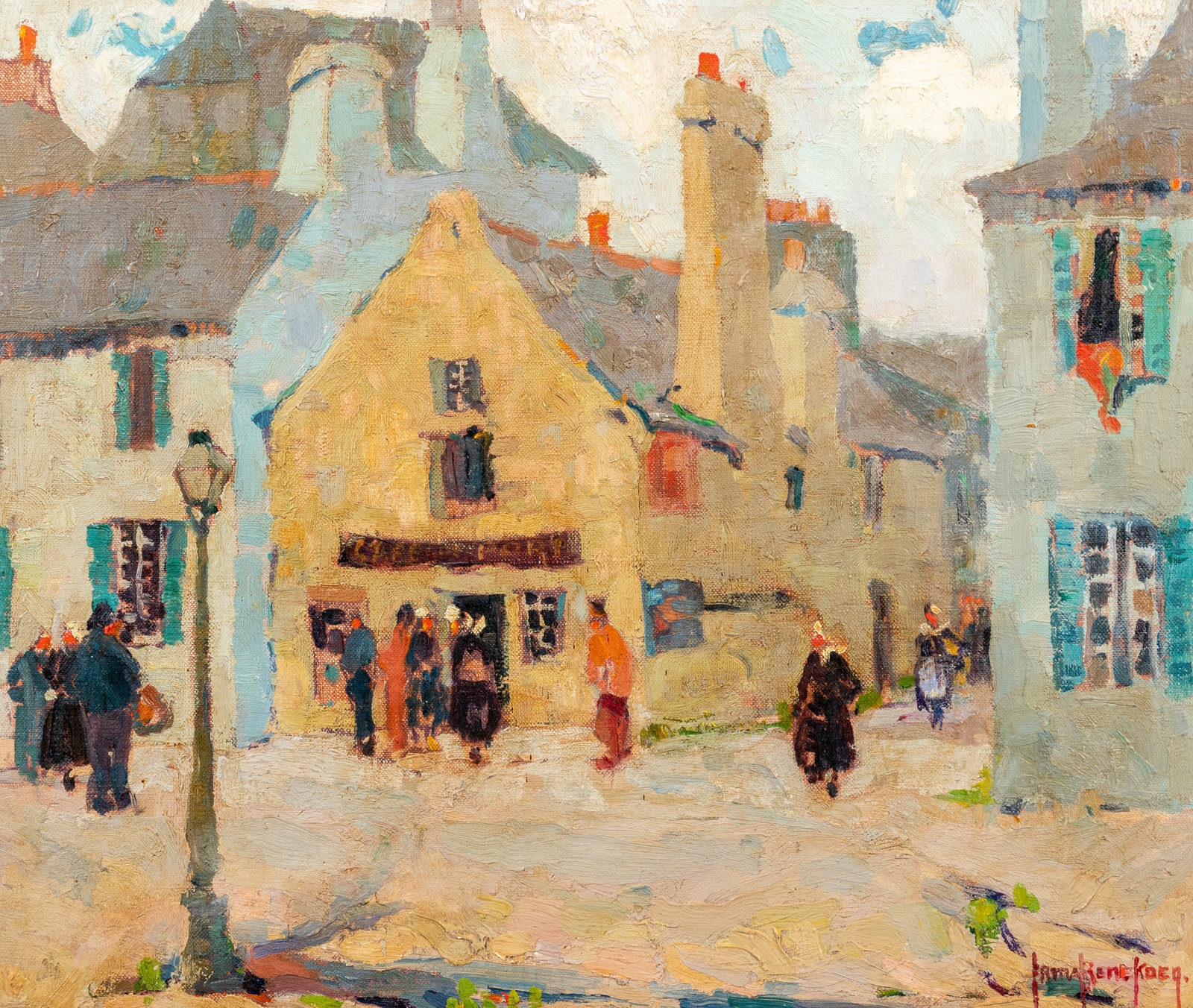 Artwork by Irma René Koen, Village Street, Made of oil on canvasboard