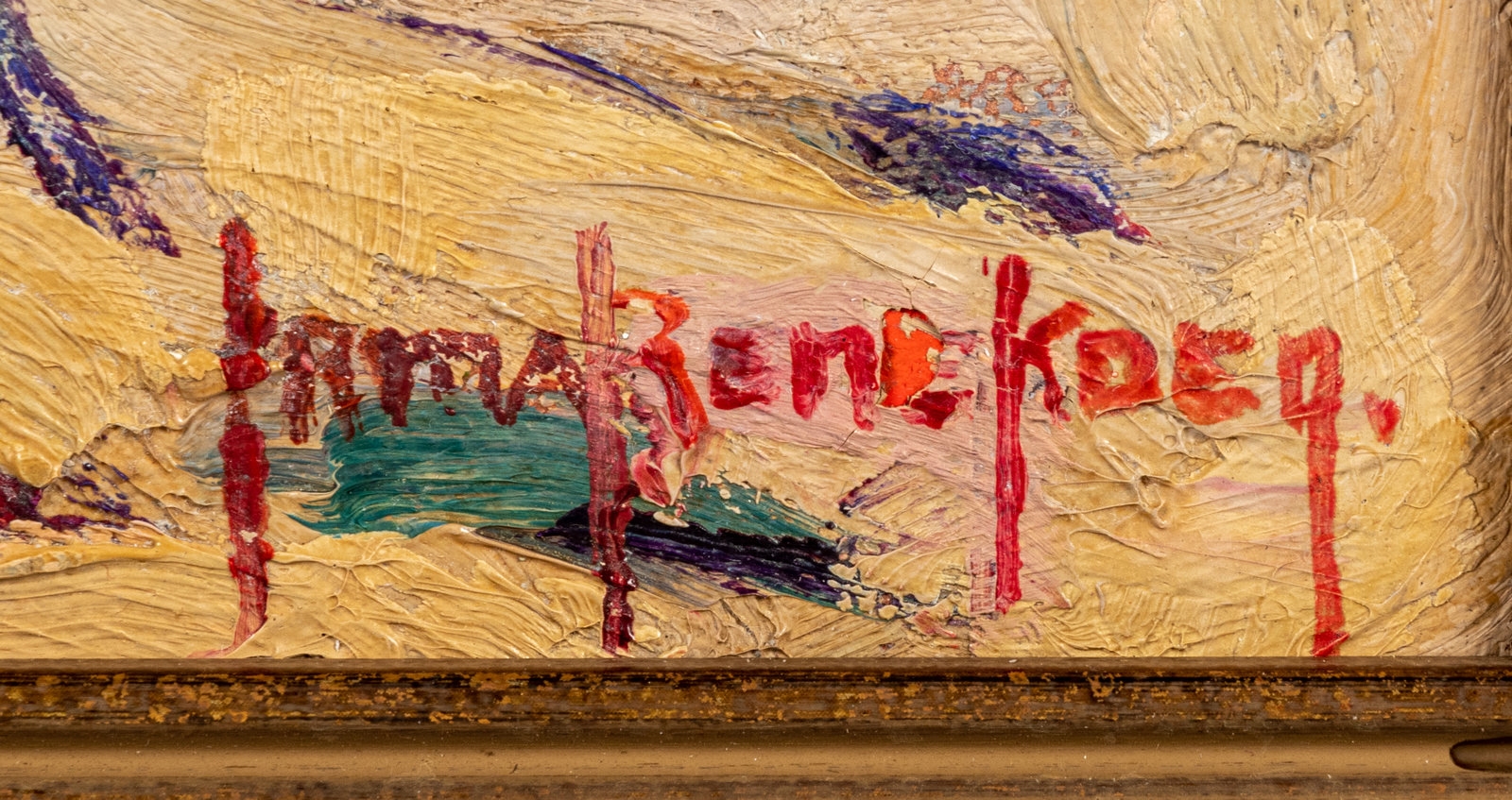 Artwork by Irma René Koen, Village Street, Made of oil on canvasboard