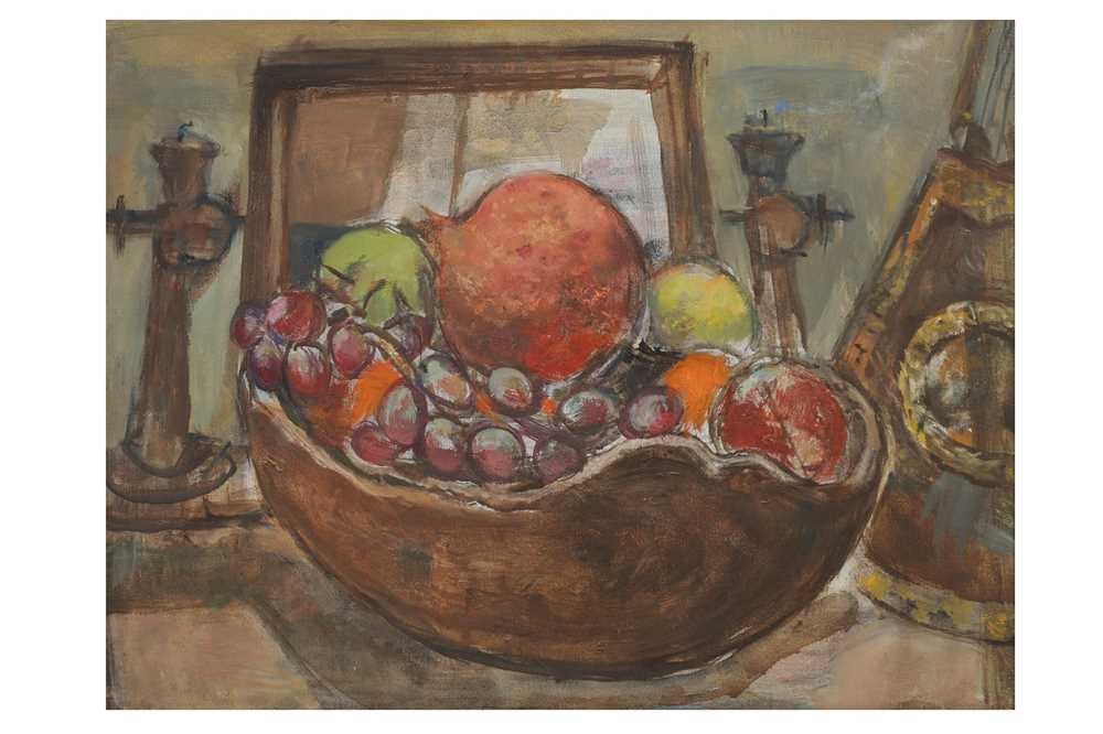 Still-life, bowl of fruit with pomegranate by Marie-Louise von Motesiczky, Painted in 1960