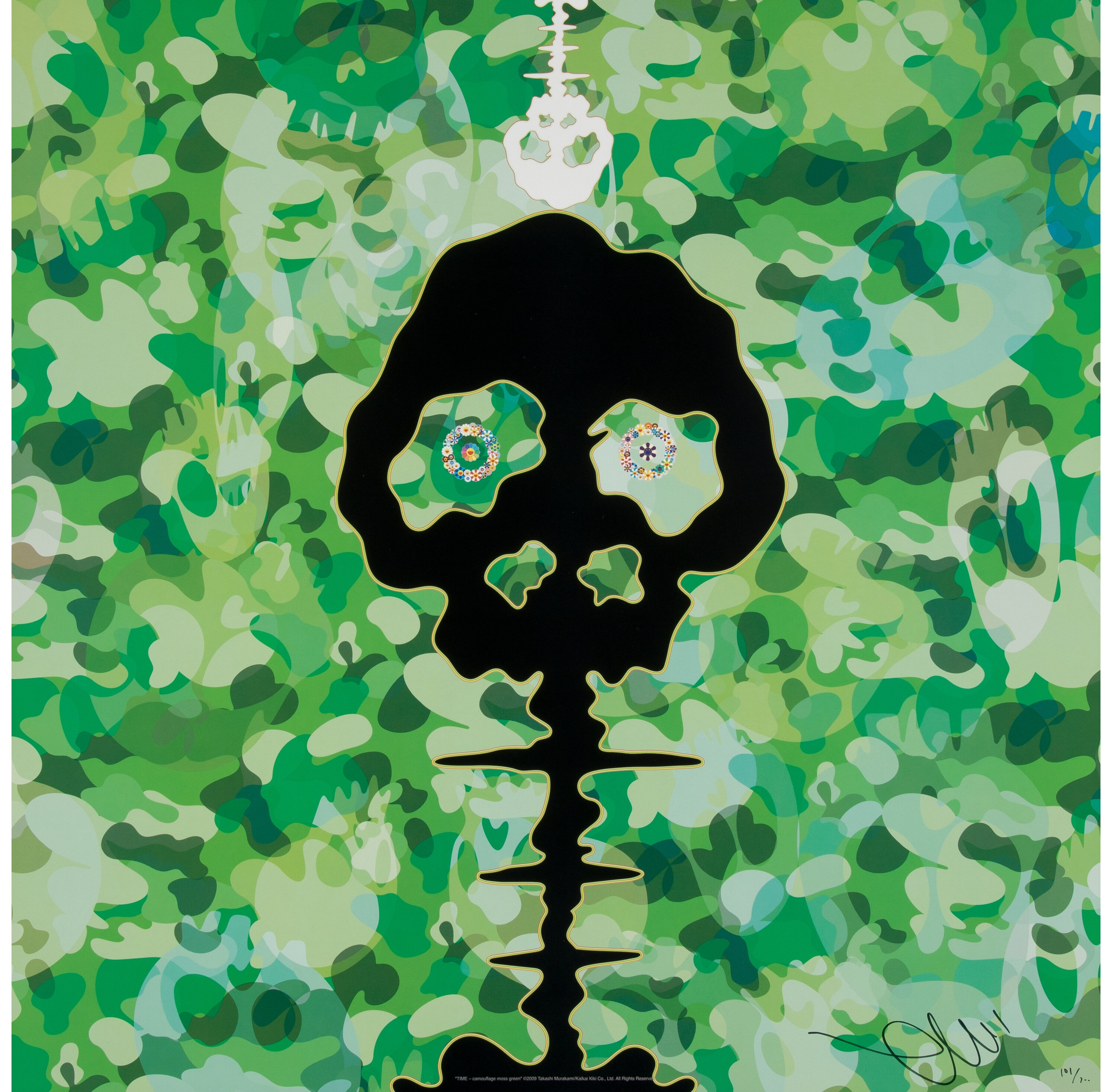 Takashi Murakami, TIME - Camouflage Moss Green (2009)