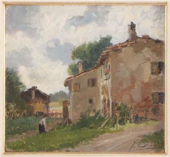 Paesaggio con contadino - Giovanni Secchi