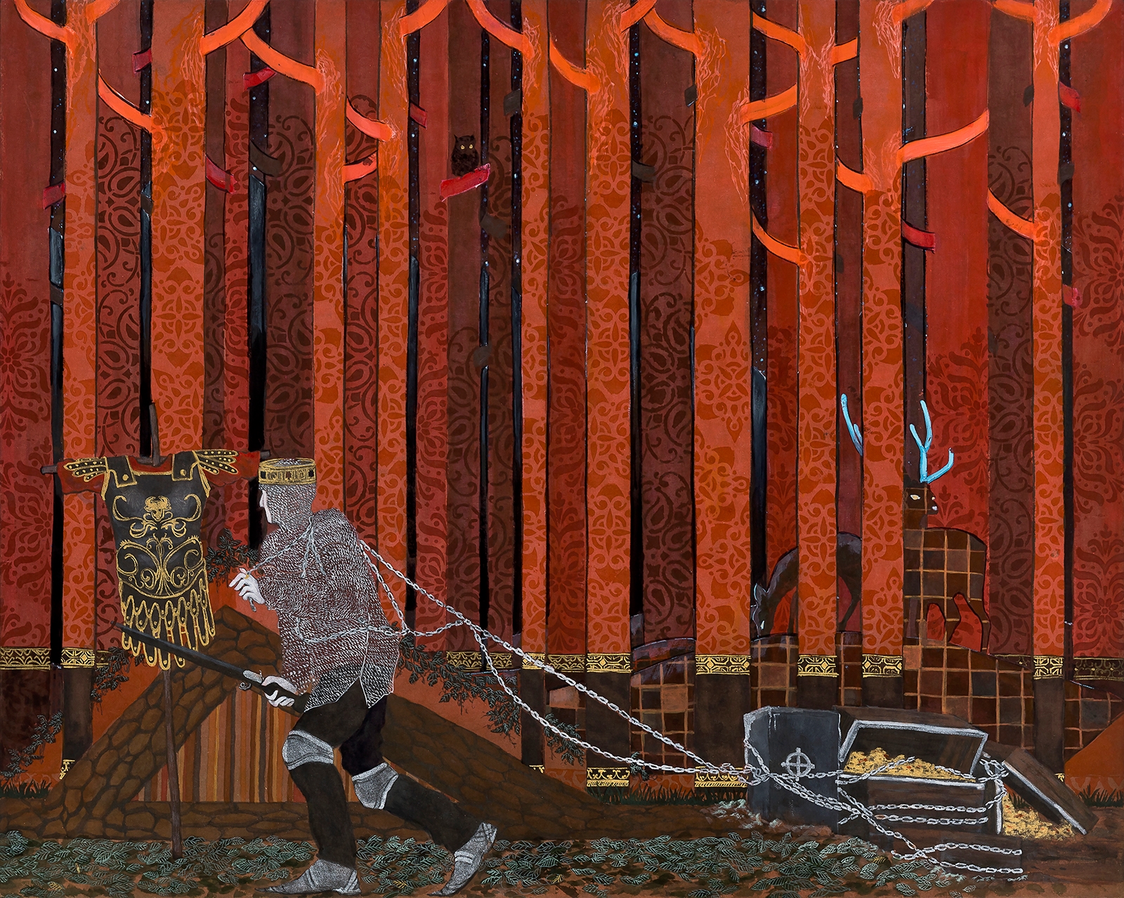 Artwork by Kim Kitae, That I am guarding, Made of watercolor on Korean paper