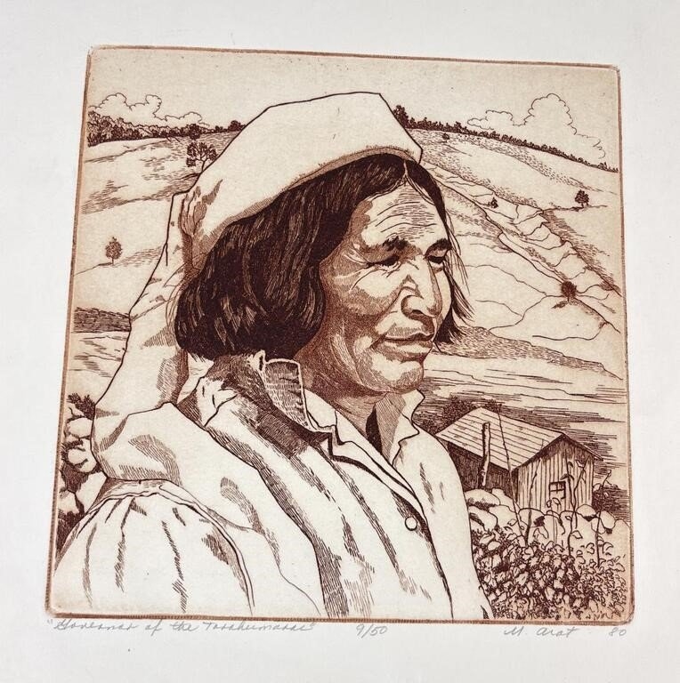 Artwork by Marta Arat, Governor of the Tarahumaras, Made of Etching