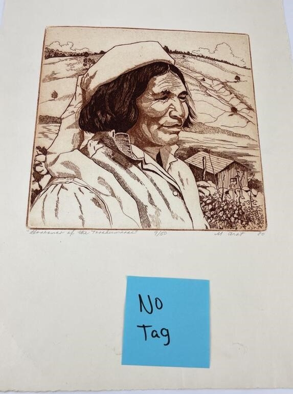 Artwork by Marta Arat, Governor of the Tarahumaras, Made of Etching