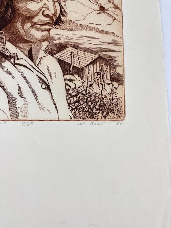 Artwork by Marta Arat, Governor of the Tarahumaras, Made of Etching